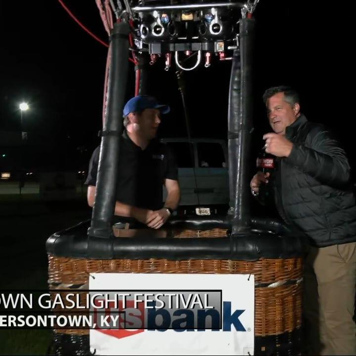 Keith Kaiser gets ready for a hot air balloon ride at the J'Town Gaslight Festival